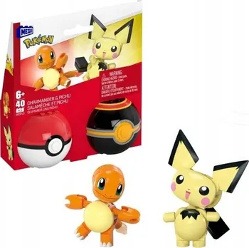 Stavebnice Mega MEGA Pokémon HXP13 PokéBall Collection Charmander a Pichu 40 dílků