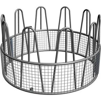 krmítko pro hospodářská zvířata Příkrmiště kruhové síťované pro koně, pozinkované, 170 cm, 10 míst - dvoudílné, velké oblouky