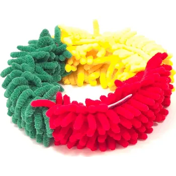 Hračka pro psa Pískací Potvůrky Mopový kroužek - malý Barva: červená/žlutá/tmavě zelená