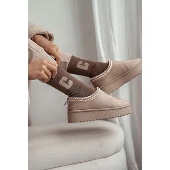 Pánské ponožky DÁMSKÉ FROTÉ PONOŽKY PÍSMENO C 0118.009 BRONZOVÁ 2 37-41