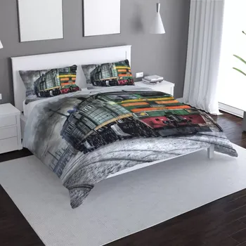 Povlečení Sablio Lokomotiva povlečení satén 140 x 220, 70 x 90 cm zipový uzávěr