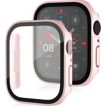 VSECHNONAMOBIL 67562 PC FULL COVER Plastový kryt so sklom pre Apple Watch SE / SE 2022 / SE 2023 / SE 2025 (44mm) růžovozlatý