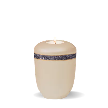 Smuteční dekorace Keramická miniurna Glitter - Černá/Béžová