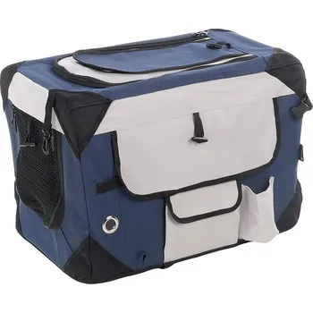 přepravka pro zvíře Transportní klec FLAMINGO Geronimo nylonová modrá (XS) 35x49,5x35cm (do max 7kg)