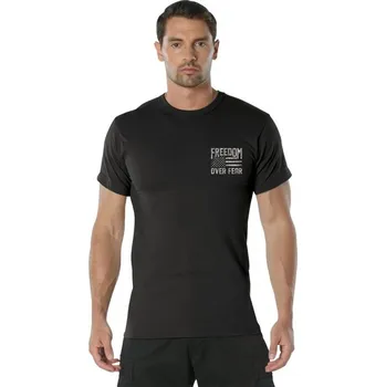 Pánská móda ROTHCO Triko FREEDOM OVER FEAR ČERNÉ L ČERNÁ - BLACK