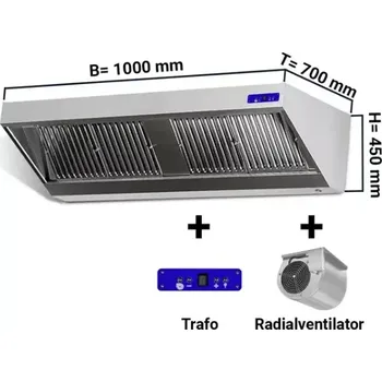 Digestoř DIGESTOŘ WMR100x70 PROFESIONÁLNÍ, s motorem, regulátorem otáček, filtrem a svítidlem