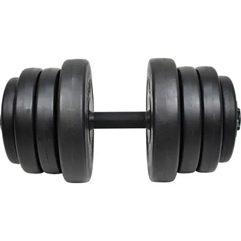 Sport Činka nakládací LIFEFIT® jednoruční 23 kg, vinyl-cement, 30mm tyč/8x kotouč