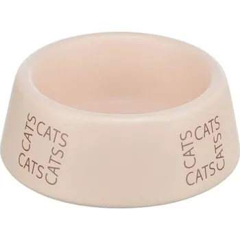 miska pro kočku Keramická miska TRIXIE pro kočky s nápisem CATS růžová 150ml (12cm)