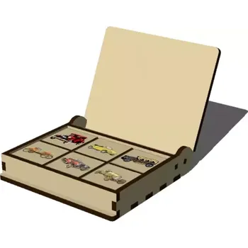 Karetní hra Pelisport Dřevěné pexeso historická auta 18 motivů s krabičkou