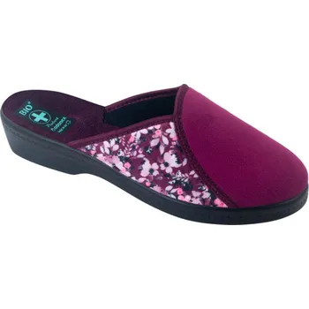 Dámská obuv Dámské pantofle přezůvky ADANEX bio 29151 vínové s květy uzavřená špička velikost: 41