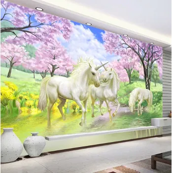 Fototapeta Solution Media 3D tapeta - Jednorožci v rozkvetlé aleji MU1039 3 - 3D Relief - Vliesová tapeta - 320g/m2