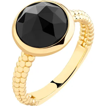 Prsten Pozlacený prsten z mosazi s achátem - AR539-6434