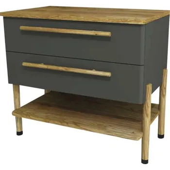 Koupelnový nábytek Koupelnová skříňka pod umyvadlo Devo Sonet šedá Classico/dub 84 x 75 x 49 cm SF-SU2S84-F118D01L09