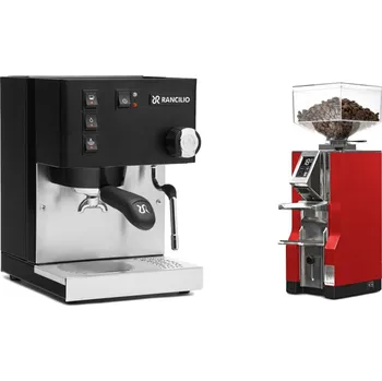 Kávovar Rancilio Silvia E, black + Eureka Mignon Libra, CR ferrari red
