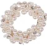 Gumička do vlasů QHP Flower, krémová