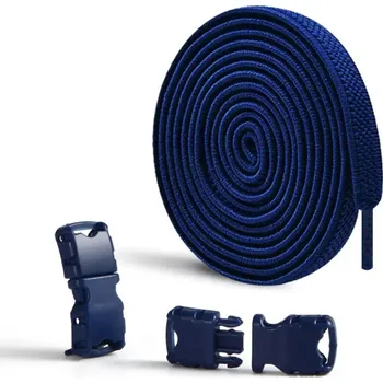 Tkaničky do bot Rychloupínací tkaničky s přezkou, jeden pár - Tmavě modré, 100 cm