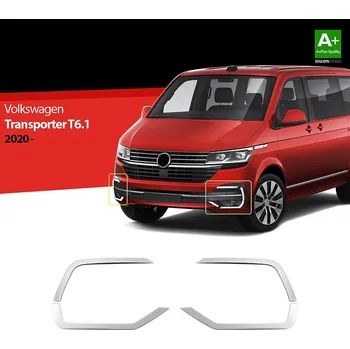 Nerez rámečky kolem mlhovek nárazníku Volkswagen Transporter T6.1 -- od roku výroby 2019-
