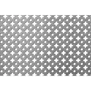 Plech Perfoo Děrovaný plech Křížek-tečka 10-15, Ocel 1x1000x2000mm