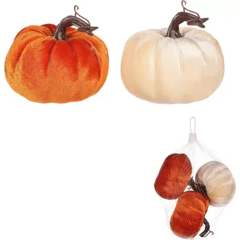 Dekorativní polštářek Dýně plastová s látkou, mix (3 ks) PRL503 OR - SLEVA 3% s kodem radost25