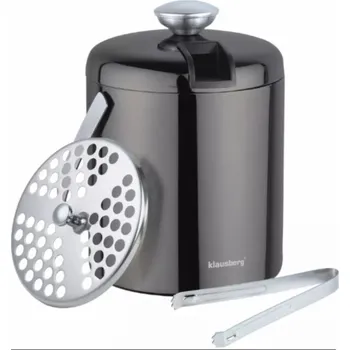 Nádoba na led Klausberg KYBEL NA LED 1,3L + TONGERS NÁDOBA NA LEDOVÉ KOSTKY KLAUSBERG KB-7656 GRAPHITE