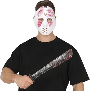 Karnevalová maska Guirca Hokejová maska ​​na obličej s mačetou