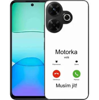 Pouzdro na mobilní telefon Gelový kryt mmCase na Xiaomi Redmi 13 4G/Poco M6 4G - motorka volá bílé pozadí