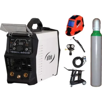 Svářečka ALFA IN PERUN 200 AC/DC svářečka na hliník, SET TOP s Ar lahví a vozíkem + kukla