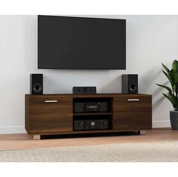 Televizní stolek vidaXL TV skříňka 120x40,5x35 cm kompozitní dřevo [243042] Barva: hnědý dub