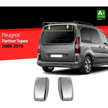 Tuning Chromové kryty pantů otvírání zadních dveří Peugeot Partner Tepee -- rok výroby 2008-2018