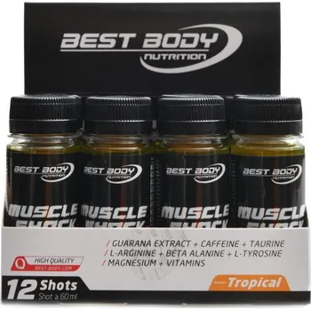 Best Body nutrition Professional Muscle shock 12 x 60ml shot - tropical