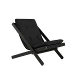 deckchair BOOGIE - lehátko (skládací) 65x88x75 cm black (lak) dark grey