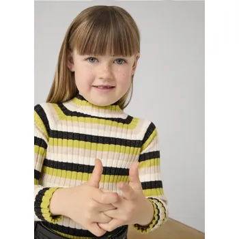 Dívčí oblečení Svetr žebro PRUHY sytě olivový MINI Mayoral velikost: 134