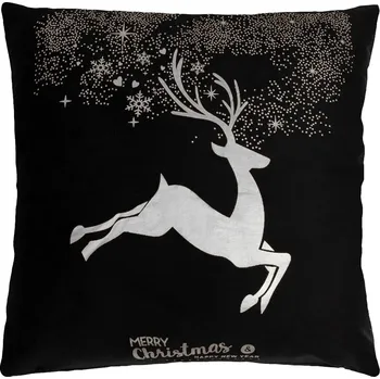 Povlečení Vánoční povlak na polštář Merry Christmas I. 45x45 cm černý/stříbrný