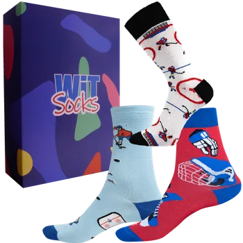 Pánské ponožky Dárkový set - Hokej mix 2 - velikost 43-46 (Velikost 43-46)