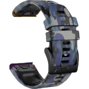 Příslušenství k chytrým hodinkám Silikonový maskáčový řemínek EasyFit/QuickFit 26 mm na Garmin watch Modrá