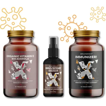 BrainMax Imunita 3v1 Sada pro silnou imunitu a pro komplexní ochranu dýchacích cest. Doplněk stravy
