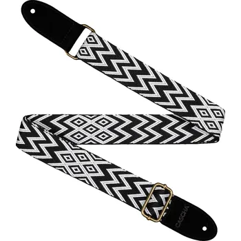 Kytarový popruh Cascha CUS-JW1 Ukulele Strap Jacquard Ethnic Black & White + prodloužená záruka 3 roky