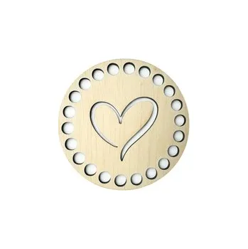 Podtácek, nebo víko na košík - kruh Ø 10 cm - srdce