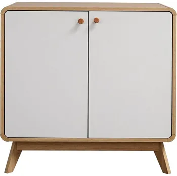 Komoda Bílá nízká komoda v dekoru dubu 75x75 cm Cassie - Støraa ID_1501588