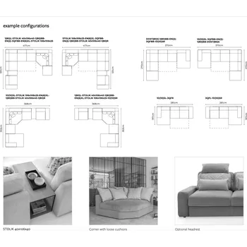 Obývací pokoj Gala Collezione Sedací souprava SERENA (modulová) Tvar: Tvar L (pravá), Rozměr: Tvar L 281x197 cm (lenoška), Potah: Látka kategorie A