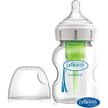 Kojenecká láhev DR.BROWN'S Láhev antikolik Options+ široké hrdlo 150 ml sklo