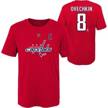 Chlapecké tričko Outerstuff Dětské tričko Alex Ovechkin #8 Washington Capitals NHL Flat Captains N&N Ctn Tee Velikost: Dětské L (11 - 12 let)