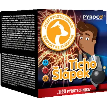 Zábavní pyrotechnika TICHOŠLÁPEK - kompaktní ohňostroj - kompakt 25 ran/25 mm