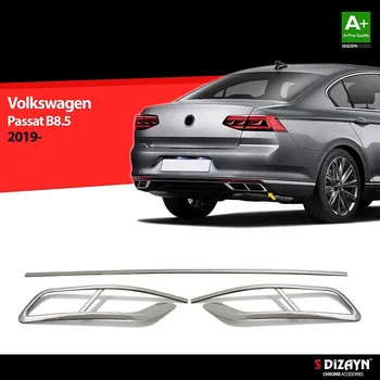 Nerez lišty koncovek výfuku (nedělené koncovky výfuku) Volkswagen Passat B8.5 - R-Line -- rok výroby 2019-2023