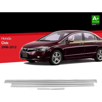 Nerez lišty spodní hrany oken dveří Honda Civic VIII Sedan -- rok výroby 2005-2012