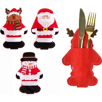 Vánoční sada 3 ks obalů na příbory Coldie červená