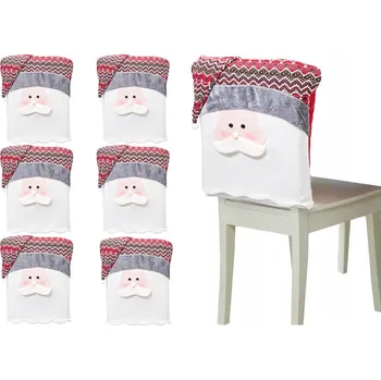 Vánoční dekorace Sada 6 ks potahů na židle Merry Christmas Santa vícebarevná