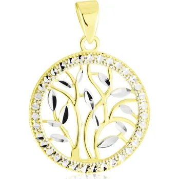 Přívěsek GEMMAX Trendy přívěsek Strom života ze žluto-bílého zlata – zlatý šperk ryzosti 585/1000 v Dárkovém balení s Certifikátem GLPCN-02610