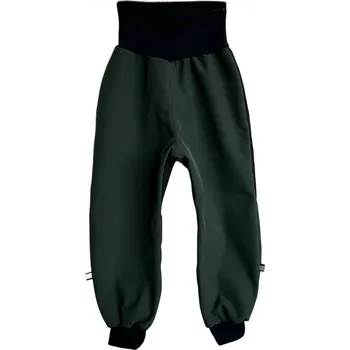 Chlapecké kalhoty Rostoucí softshellové kalhoty zelená khaki, Velikost 122-130 (7+)