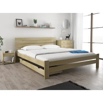Postel Zvýšená postel Paris s lamelovým roštem a matrací Somnia 180 x 200 cm borovice